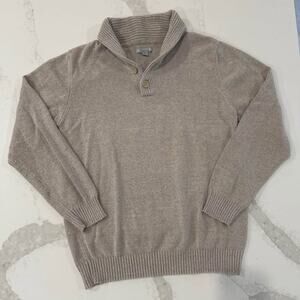 Method Pullover Tan Knit Long Sleeve Shawl Neck Sweater Mens XXL Casual Workwear